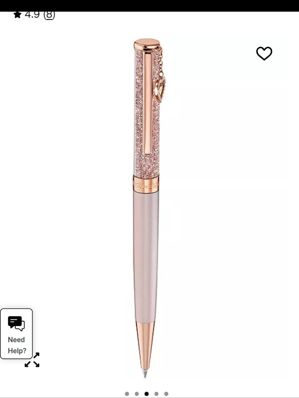Sparkling Rose Gold Crystal Ballpoint Pen